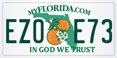 FL license plate EZOE73