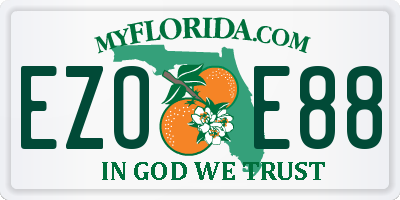 FL license plate EZOE88