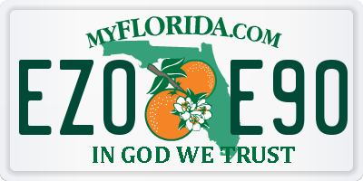 FL license plate EZOE90