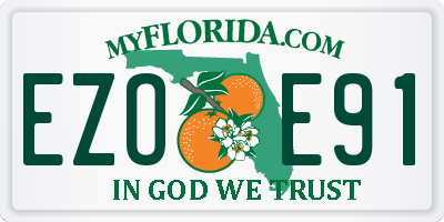 FL license plate EZOE91