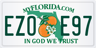 FL license plate EZOE97