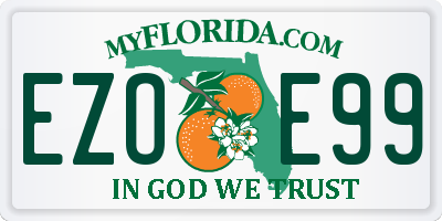 FL license plate EZOE99