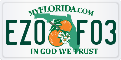 FL license plate EZOF03