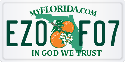 FL license plate EZOF07