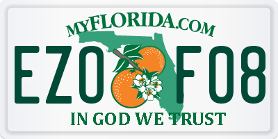 FL license plate EZOF08