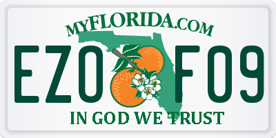 FL license plate EZOF09