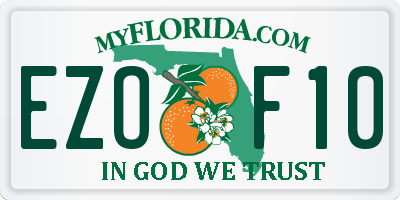 FL license plate EZOF10