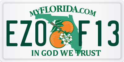 FL license plate EZOF13