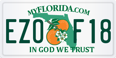 FL license plate EZOF18