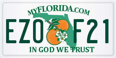 FL license plate EZOF21