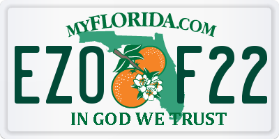 FL license plate EZOF22