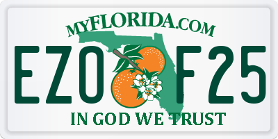 FL license plate EZOF25