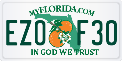 FL license plate EZOF30