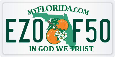 FL license plate EZOF50