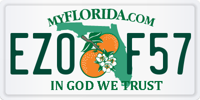 FL license plate EZOF57