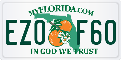 FL license plate EZOF60