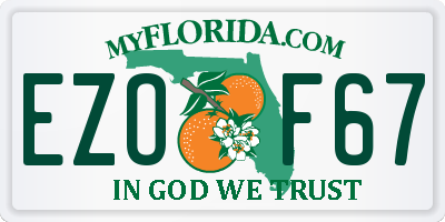 FL license plate EZOF67