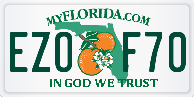 FL license plate EZOF70