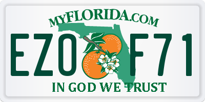 FL license plate EZOF71