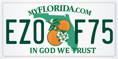 FL license plate EZOF75