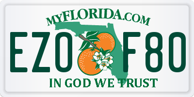 FL license plate EZOF80