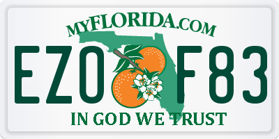 FL license plate EZOF83