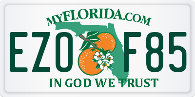 FL license plate EZOF85