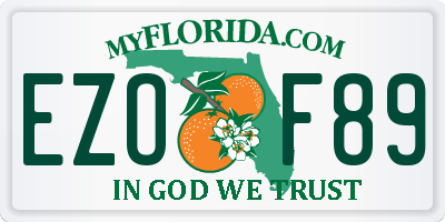 FL license plate EZOF89