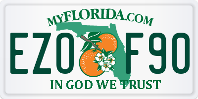 FL license plate EZOF90