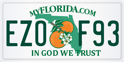 FL license plate EZOF93