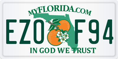 FL license plate EZOF94