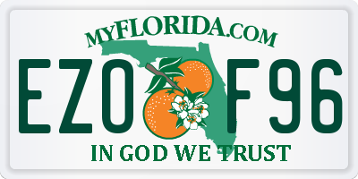 FL license plate EZOF96