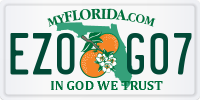 FL license plate EZOG07