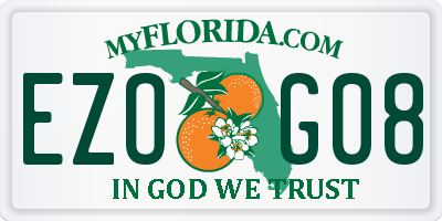 FL license plate EZOG08