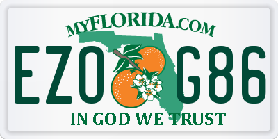 FL license plate EZOG86