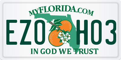 FL license plate EZOH03