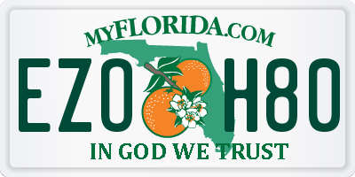 FL license plate EZOH80