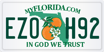 FL license plate EZOH92