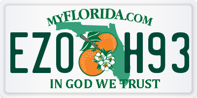 FL license plate EZOH93