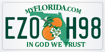 FL license plate EZOH98