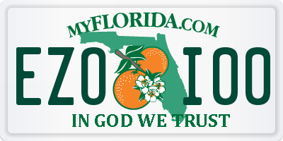 FL license plate EZOI00