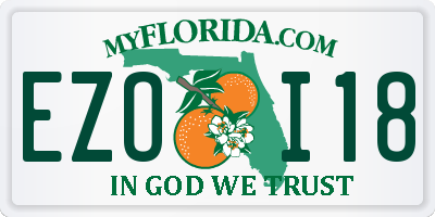 FL license plate EZOI18