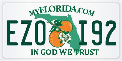 FL license plate EZOI92