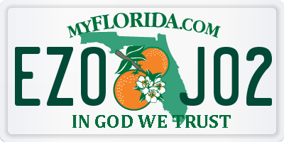 FL license plate EZOJ02