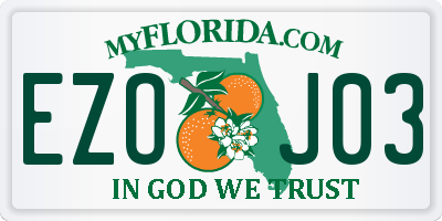 FL license plate EZOJ03