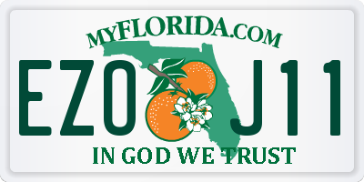 FL license plate EZOJ11