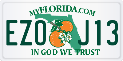 FL license plate EZOJ13