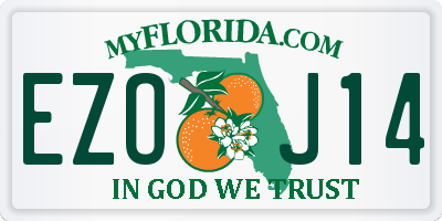 FL license plate EZOJ14