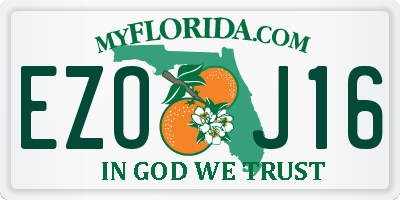 FL license plate EZOJ16