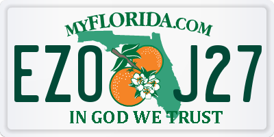 FL license plate EZOJ27